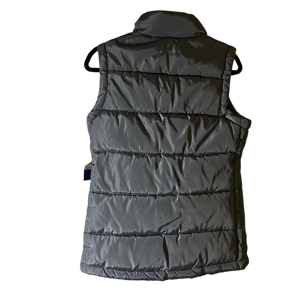Madden Girl Women Puffer Vest bl‎ Patch Front Zip Pockets Size S NWTvck - Picture 2 of 7